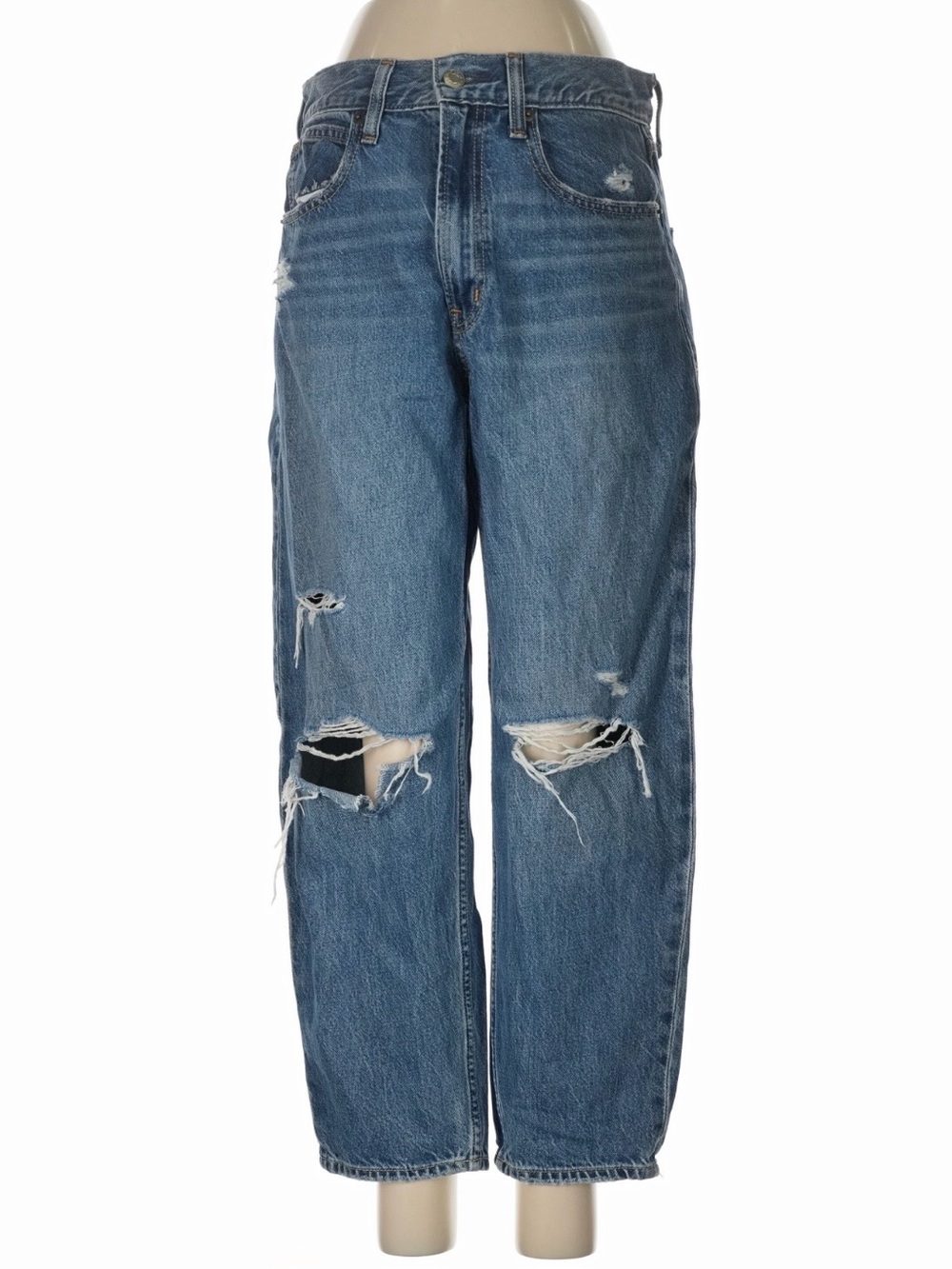 GAP Distressed Boyfriend Jeans in Blue Denim